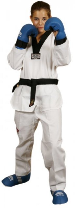 Taekwondo kimono typu Sabum - Ronin - černá klopa