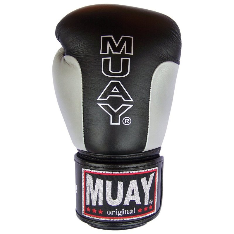 Thaibox rukavice MUAY Premium černo-stříbrná