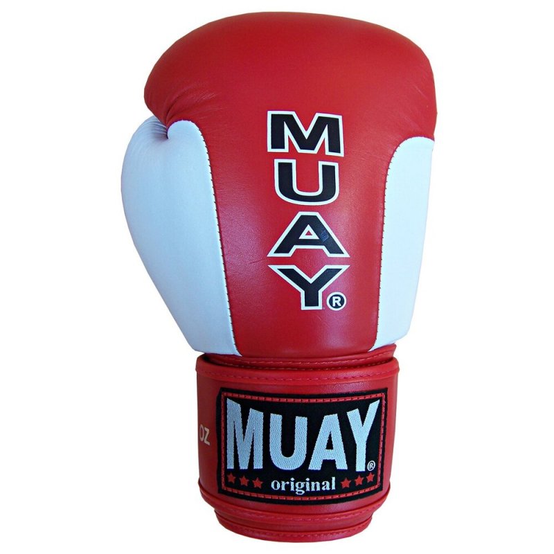 Thaibox rukavice MUAY Premium červeno-bílá