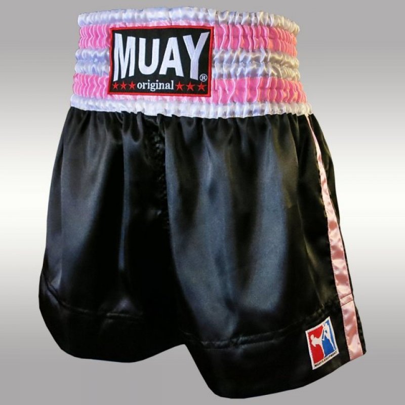 Thajboxerské trenky „MUAY černá - růžová “