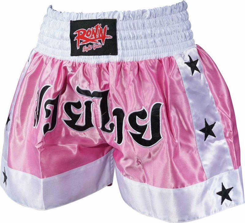 Thajboxerské trenky „Satén“ růžová  -  Ronin