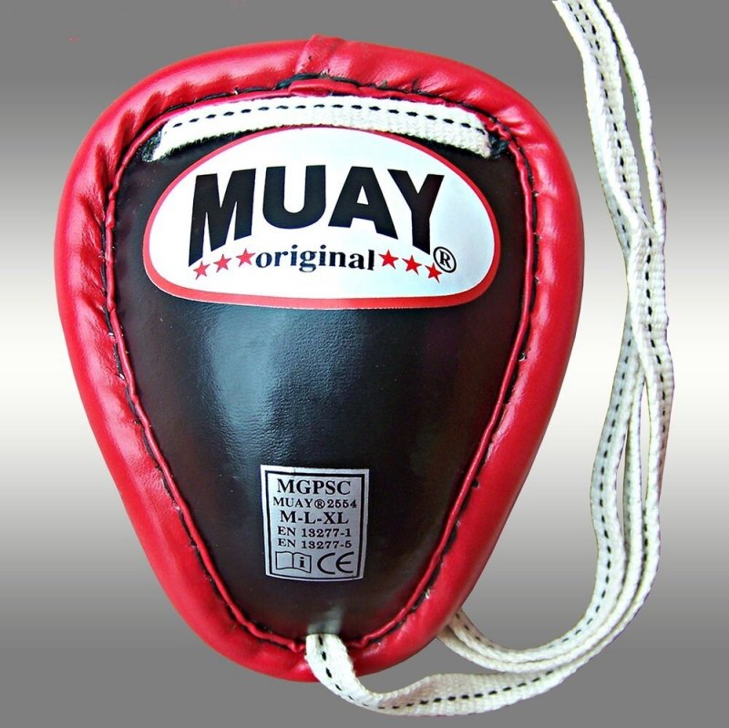 Thajský kovový suspenzor – MUAY - červená barva