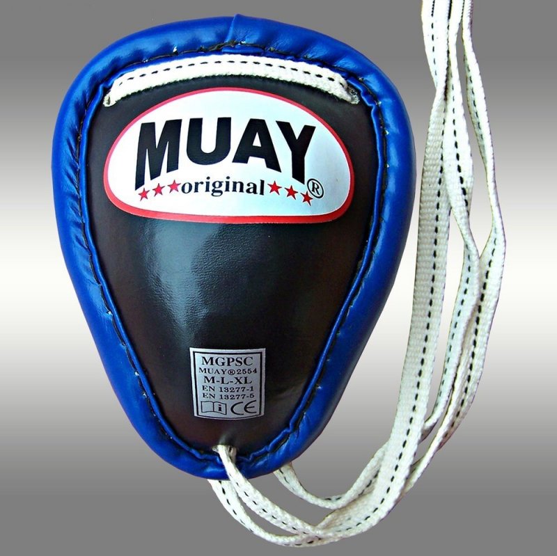 Thajský kovový suspenzor – MUAY - modrá barva