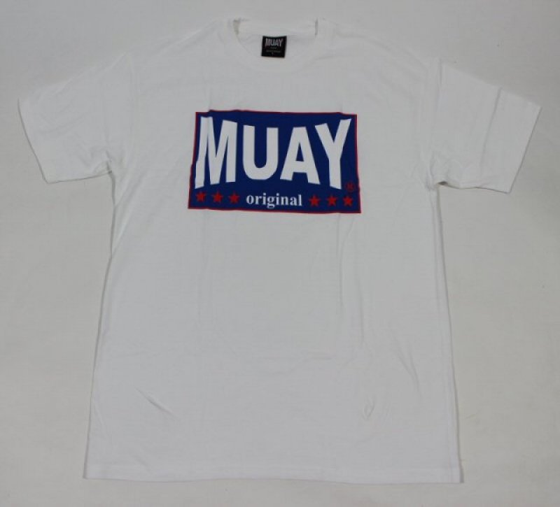 Tričko "MUAY original"  -  bílá a modrá barva