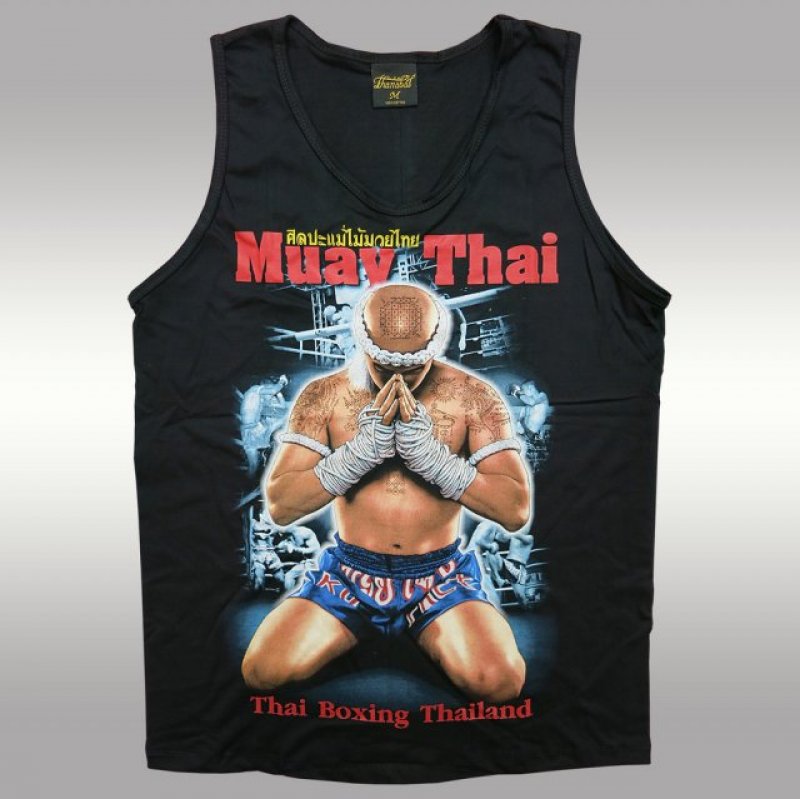 Tričko "Muay Thai Original Warrior" bez rukávů - černá barva